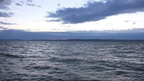 Balaton Lake in the Evening, Hungary. 4K Ultra HD 3840x2160 Video Clip