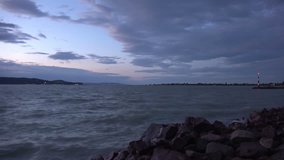 Balaton Lake Timelapse in the Evening, Hungary. 4K Ultra HD 3840x2160 Video Clip