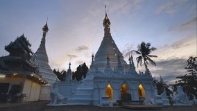 Time Lapse video of Wat Phra That Doi Kong Mu temple in Mae Hong Son, Norther region of Thailand