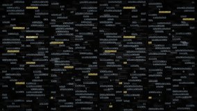 Binary data code animation showing warning messages in a virtual environment. Security breach concept, warning texts in a virtual environment. Cyber Attack. Worm detected. Binary. Frontal-black. - Powered by Shutterstock - Get 15% off with code: PIKWIZARD15