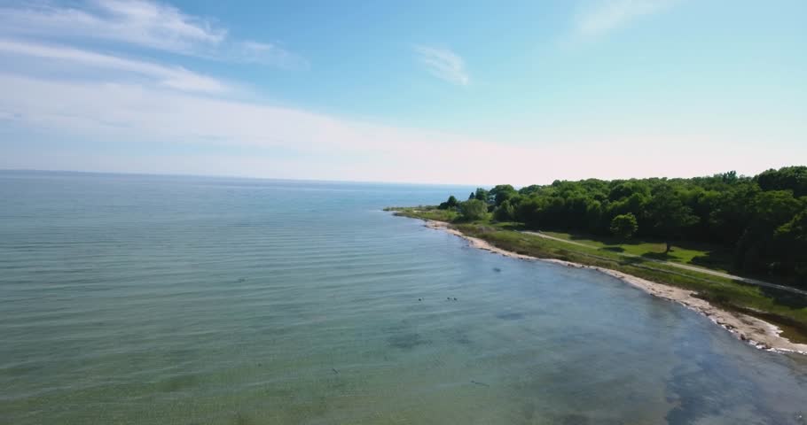 4K Flying above Lake Michigan in Northern Michigan 3