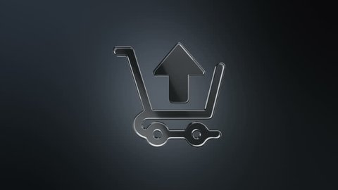 3D Animation rotation of symbol of shopping, sales, business of sales, fashion and clothes from glass. Animation of seamless loop.