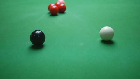 Snooker player perform screw back shot or back spin shot