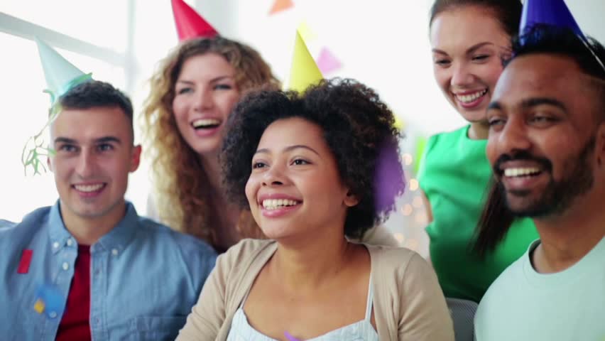 Corporate, Celebration and Holidays Concept Stock Footage Video (100% ... Office Team Celebration
