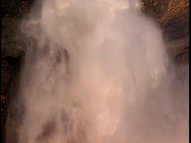Medium close up of the beautiful Takkakaw waterfalls in Yoho National Park