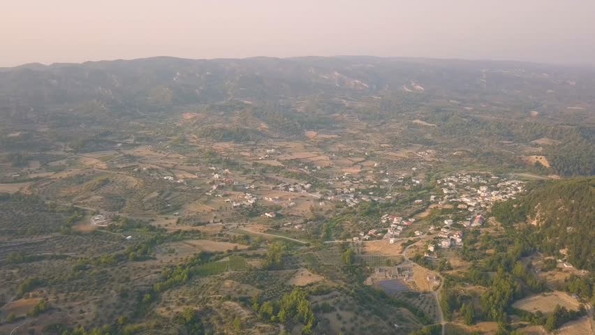 Aerial view of countryside, Rhodes island, Greece