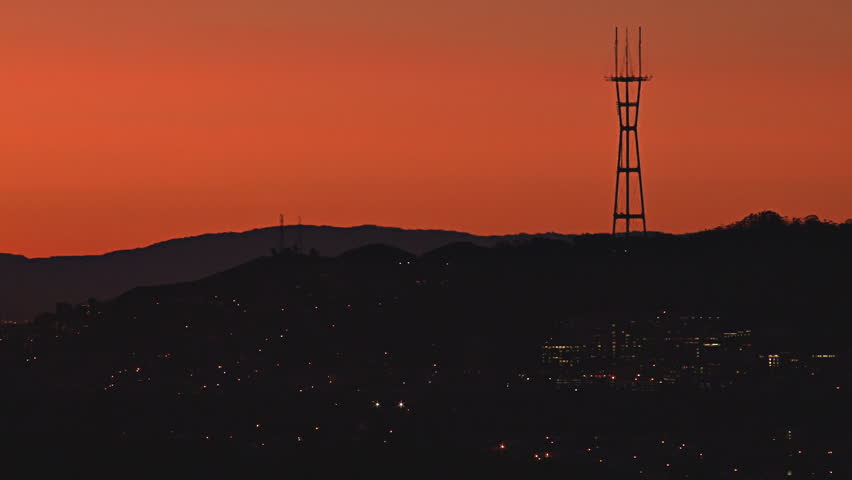 An alien-looking super tall communications tower known as the Sutro Tower