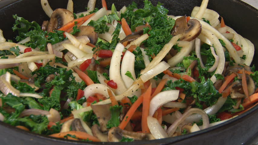Stirring Cooking Vegetables