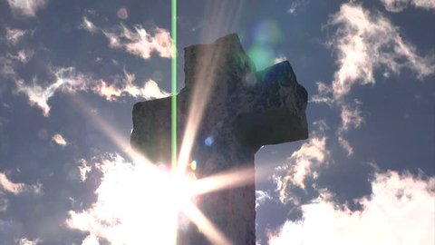 Time lapse of a cross in front of moving clouds and jets/ Cross Time Lapse with moving clouds/ 