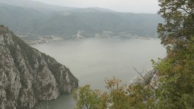 Beauty of nature with cliffs and river gorge 4K 2160p 30fps UltraHD footage - Narrowest point of Danube river 3840X2160 UHD video