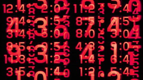 digital number sequence made from a stop motion of an old style flip clock