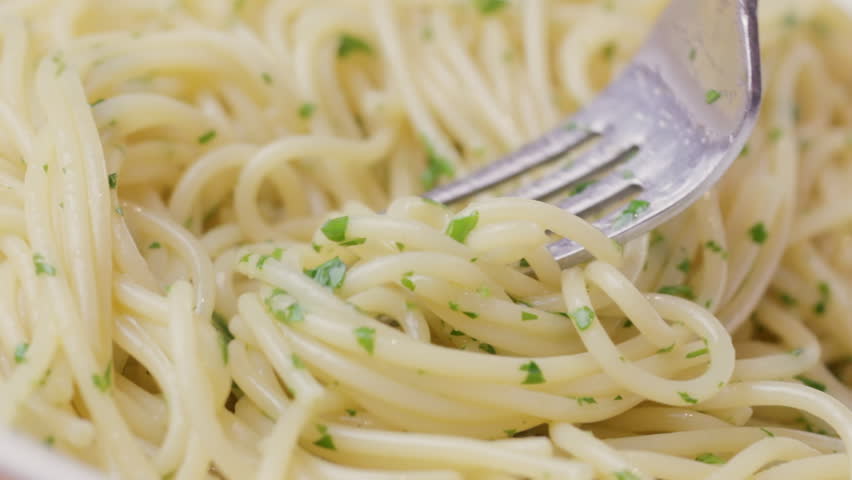 Eating Spaghetti close up