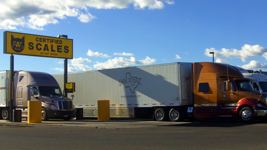 FLAGSTAFF, AZ - September 22, 2012: A semi truck exits from a certified scale at