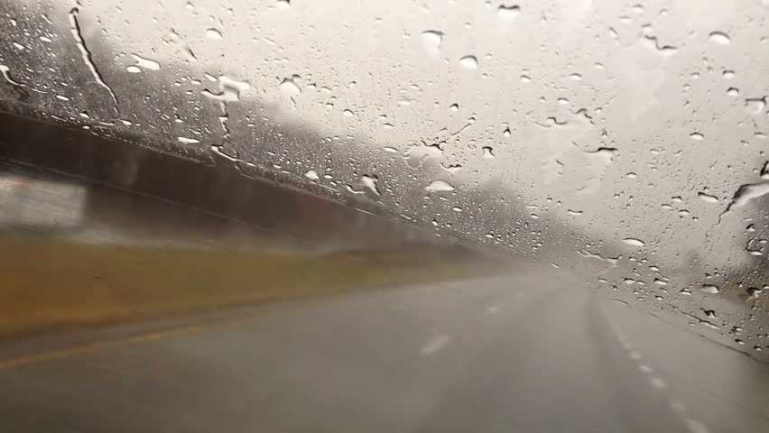 Driving on a rainy day.