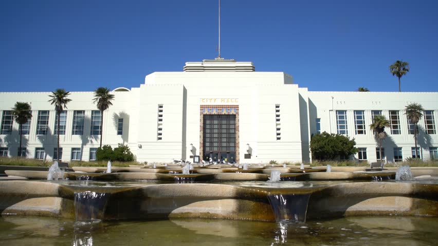The beautiful Santa Monica City Hall at Los Angeles County, California, United States