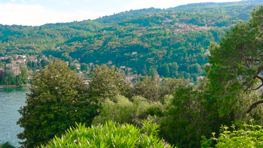 Italy, beautiful summer landscape. Nature and Stresa town.