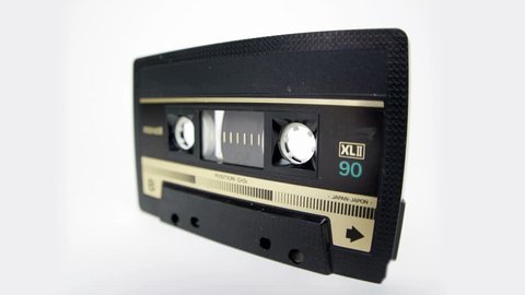 sequence of old audio cassettes