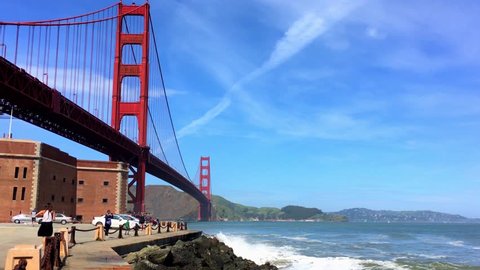 The Golden Gate Bridge, San Francisco, California, 4K footage, circa April 2017