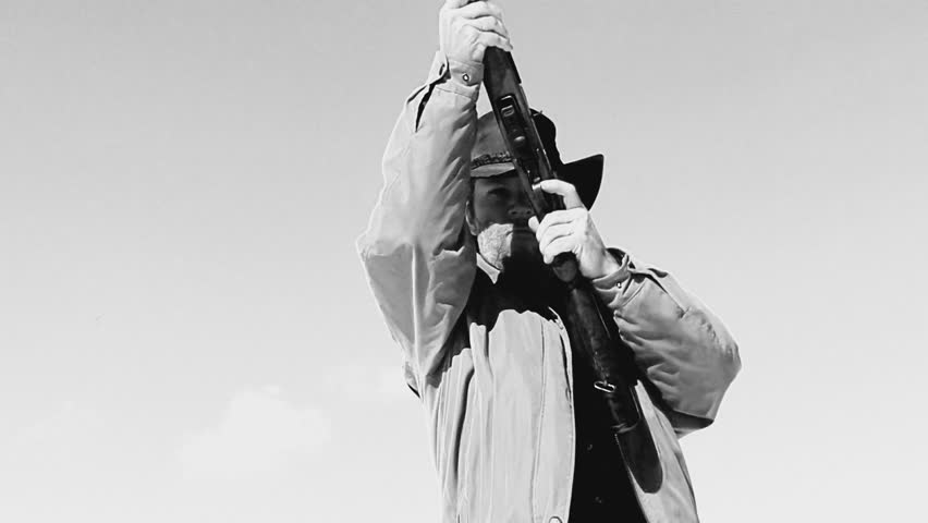 Rifleman Shoots Gun Crack glass