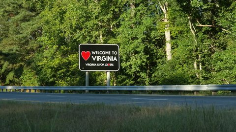 Welcome to Virginia Sign on Interstate 40 at Virginia State-line on North Carolina Virginia Border