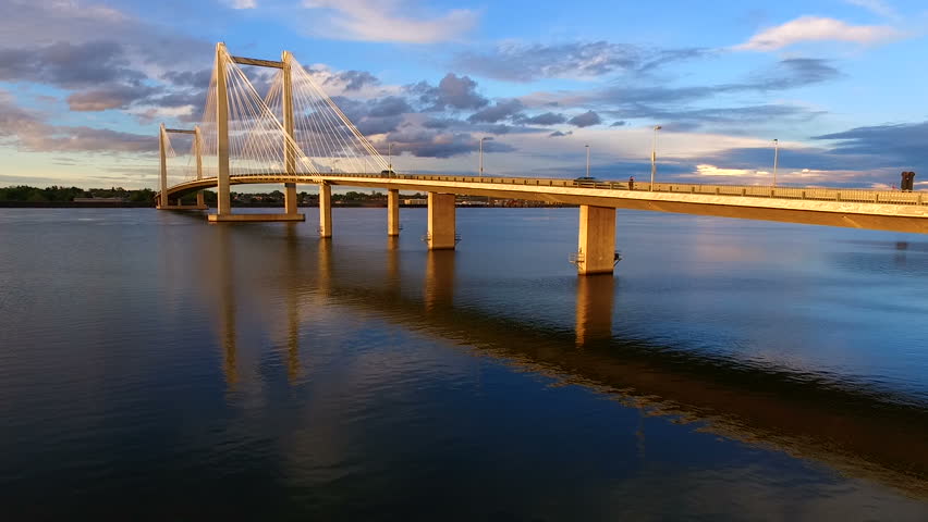 Clouds Cable Bridge Intercity Columbia River Kennewick Pasco Washington