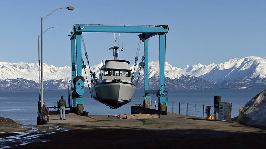 Homer, AK - CIRCA 2012: The Travel Lift is a sling designed to hoist boats out