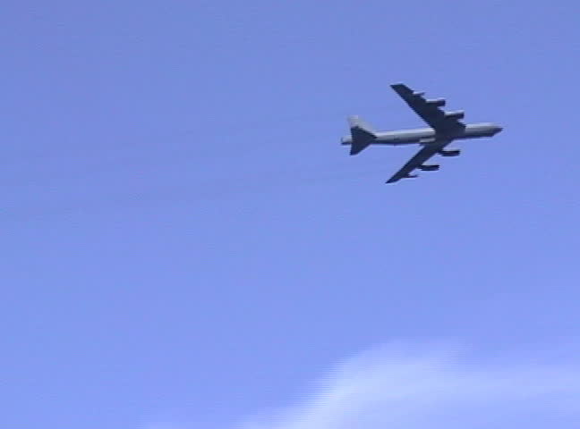 big bomber plane flies overhead