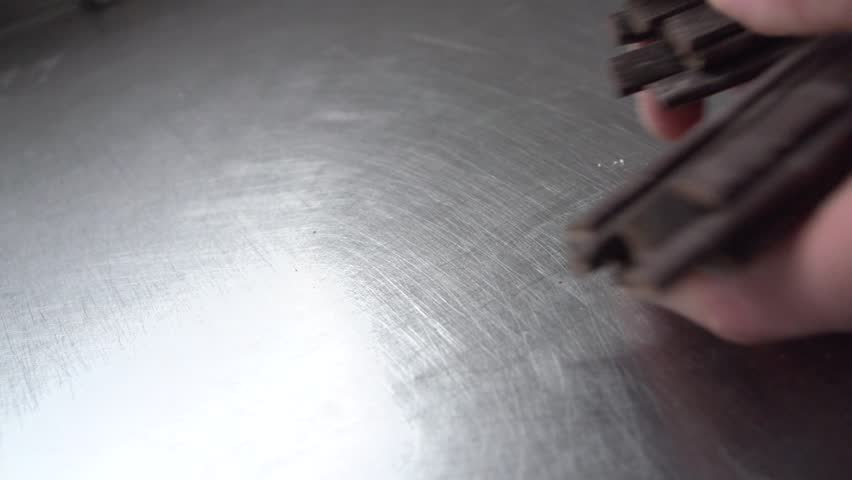 slow motion (200fps) chocolate tablets 