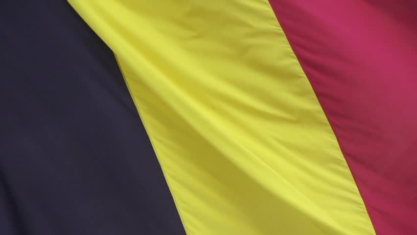 Slow motion of Belgium flag blowing in the wind