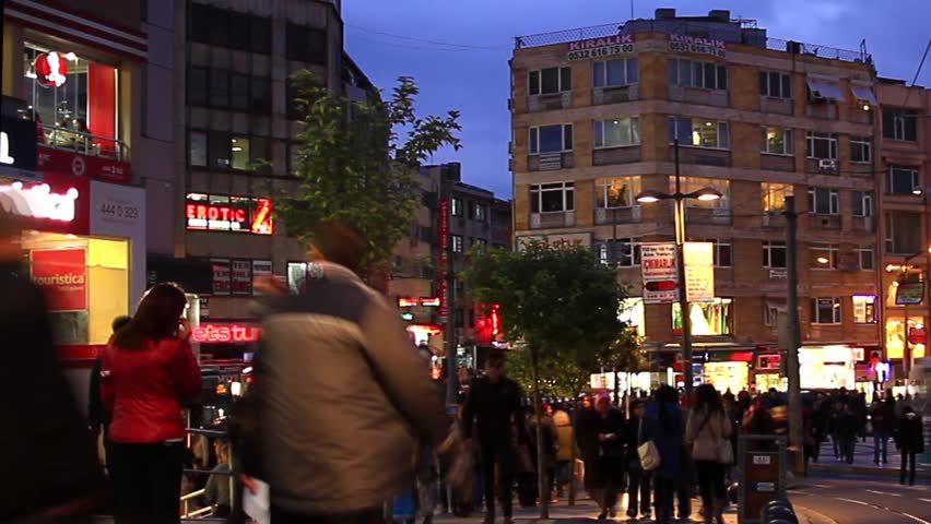 ISTANBUL - NOV 17: (Timelapse View) Shopping street of Altiyol, Kadikoy at