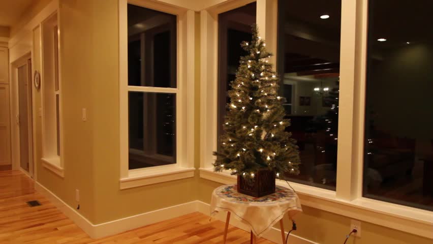 small christmas tree in a house