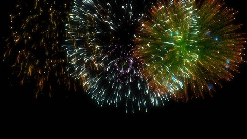 Looping Multicolored Isolated Fireworks