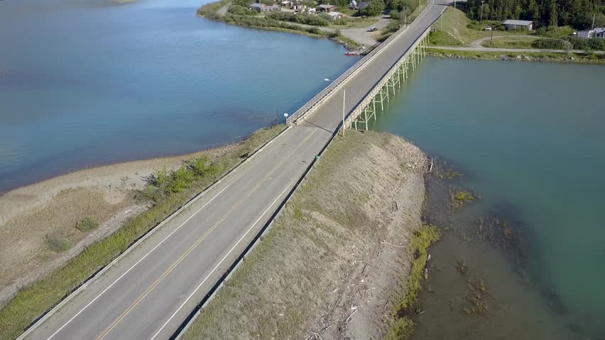 Aerial Of Beautiful Scenery Along the Alaska Highway Yukon Canada
