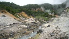 The famous Noboribetsu Jigokudani - Hell valley at Hokkaido, Japan