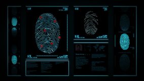 Fingerprint security interface. Scanner searching and analyzing several fingerprints in a database. Technology verification and authentication. Blue.
 - Powered by Shutterstock - Get 15% off with code: PIKWIZARD15