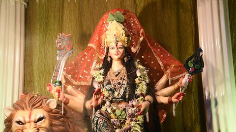 Goddess Durga idol, Sculpture of Hindu Goddess Durga.