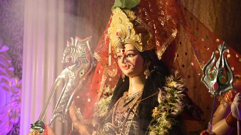Goddess Durga idol, Sculpture of Hindu Goddess Durga.
