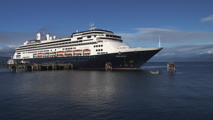 HOMER, AK - CIRCA 2012: Holland America cruise ship MS Amsterdam departing the
