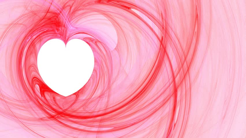 Valentine Heart. HD abstract fractal art transformation background. Loopable. Optimized for overlaying - over white bckg with alpha-channel. See also over black bckg - use file #313558