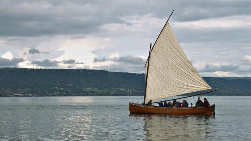 HOMER, AK - CIRCA 2011: Classic wooden sailboat plying the bay waters with a
