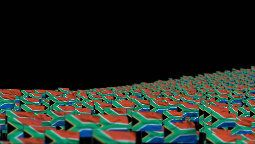 South Africa Flags and Camera Fly Over, DOF