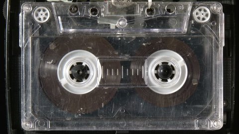 Audio cassette playing Stockvideó