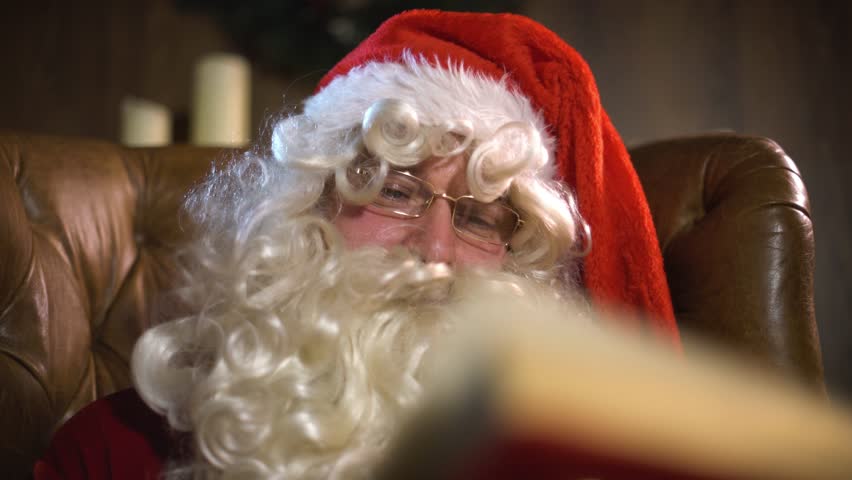 Santa Claus in Spectacles Glasses Stock Footage Video (100% Royalty