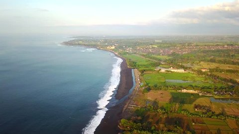 Beach with aerial view at Bali, Indonesia.