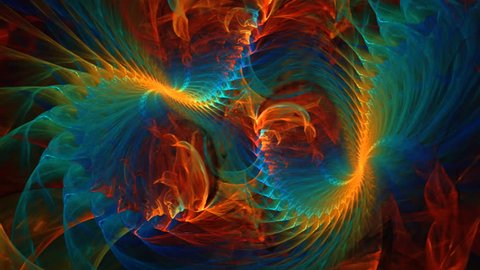 Prismatic twin spiral composition seamless loop fractal