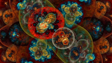 Multicolored circular particle clusters seamless loop