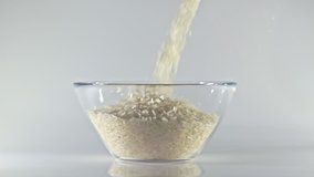 Close-up of rice strewing in a bowl.