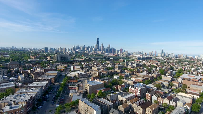 west side chicago skyline train winter Stock Footage Video (100% ...