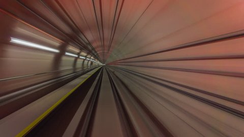 4K Timelapse of automatic train moving to tunnel, Kuala Lumpur, Malaysia