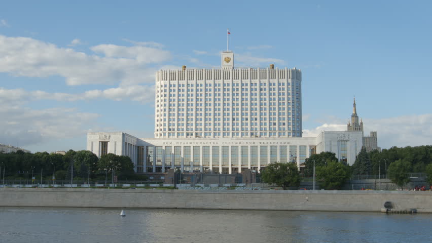 Government of Russian Federation building and a river - Moscow, Russia